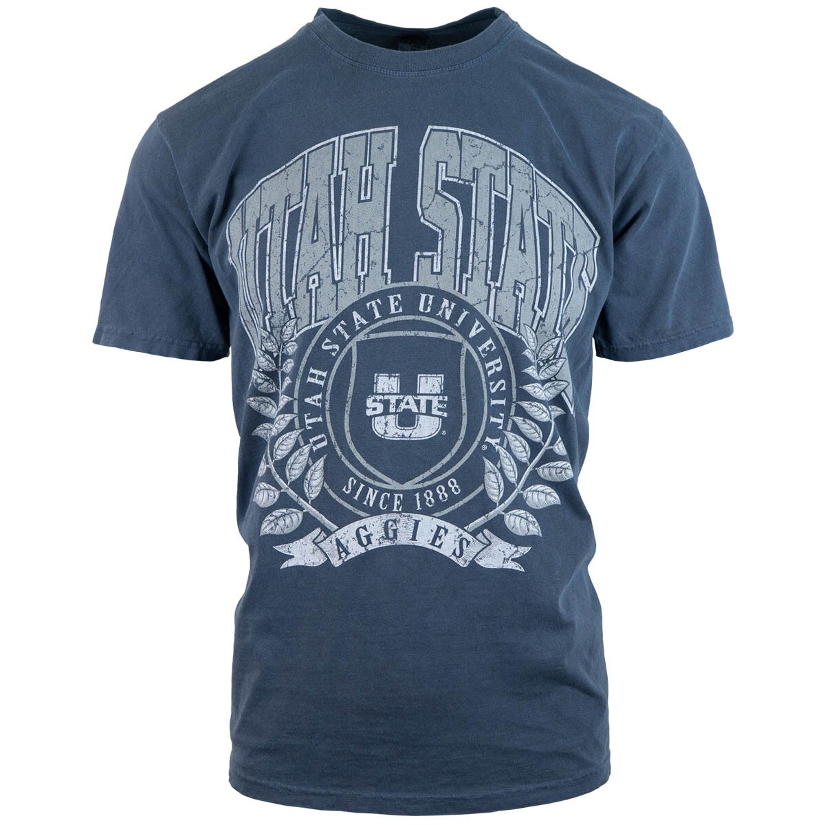 utah state university aggies ivy laurel logo indigo blue unisex t-shirt